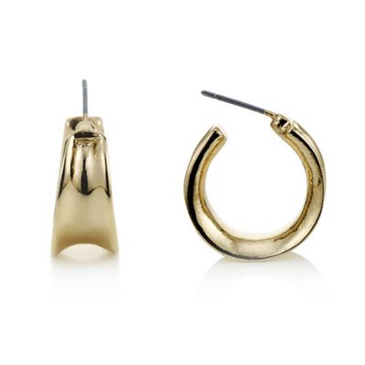 Gold indent small hoop earring